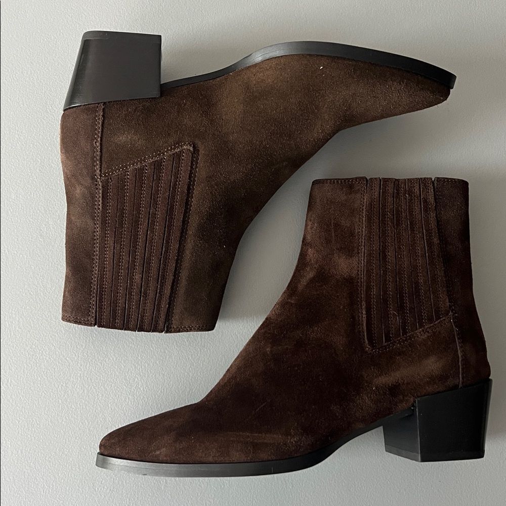 New rag & bone Rover Chelsea Ankle Boot in Mocha Suede Size 38 - Picture 4 of 10